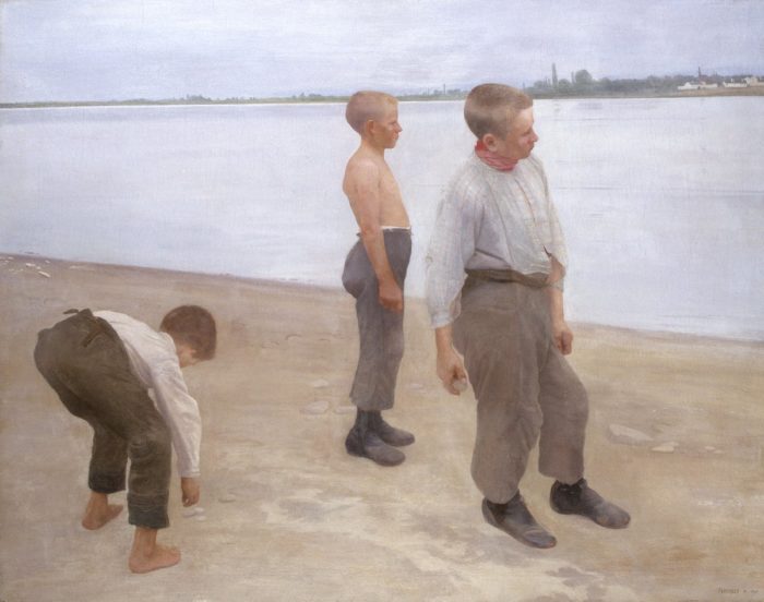 Ferenczy Károly: Kavicsot hajigáló fiúk, 1890